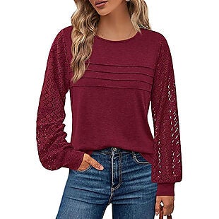 Lace-Sleeve Fall Tops $13