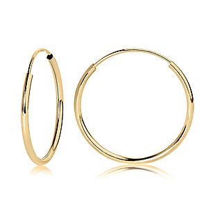 14K Gold Endless Hoops $26 Shipped