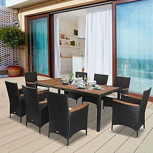 9pc Rattan Patio Dining Set $690 Shipped