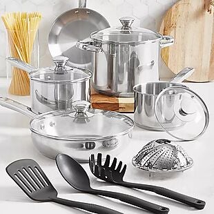 Macy's 13pc Cookware Set $30 Shipped