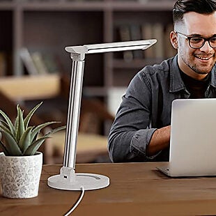 LED Desk Lamp with USB Port $10 at Amazon