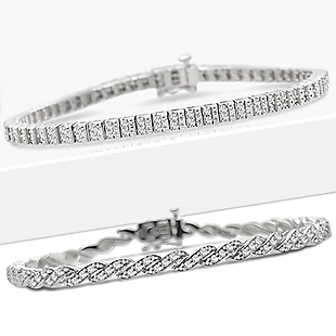 1ct Diamond Bracelets in Silver $99