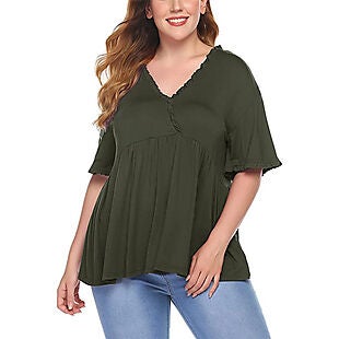 Plus-Size Ruffled Blouse $12