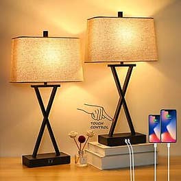 2pk Dimmable Table Lamp Set $60 Shipped