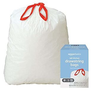 80ct 13-Gallon Trash Bags $10 at Amazon