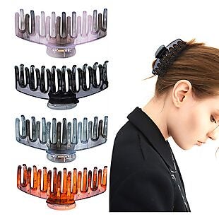 4 Large Hair Claw Clips $5 at Amazon