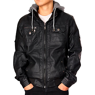 Men's Faux-Leather Jacket $28 Shipped