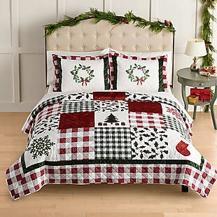 Holiday Patchwork Quilt Set $64 + $10 GC