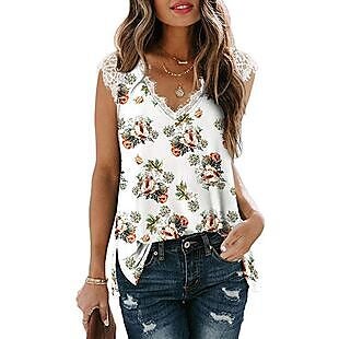 Lace-Sleeve Blouse $17 Shipped