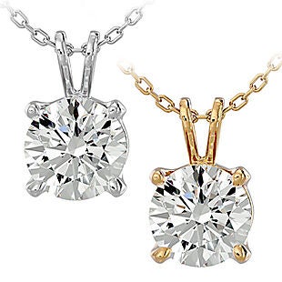 1ct Moissanite Necklace in 14K Gold $78