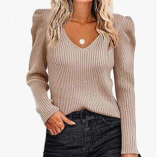 Women's Ribbed Sweater $19