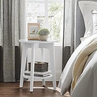 Round End Table with Shelf $36 Shipped