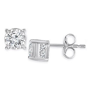 Macy's square sale diamond earrings