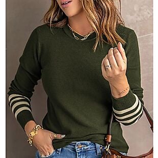 Women's Striped Knit Sweater $26 Shipped