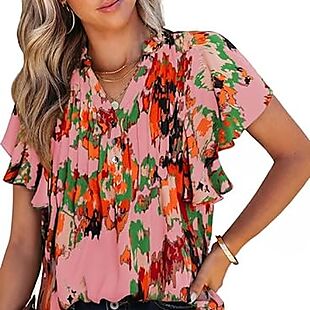 Ruffle-Sleeve Blouse $18 in 11 Colors