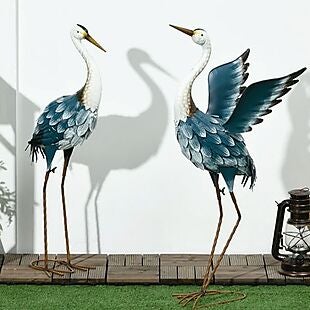 2pc Heron Lawn Sculptures Set $56 Shipped
