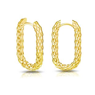 Gold-Filled Textured Hoops $13 Shipped