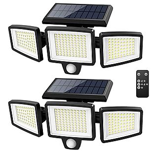 2 Solar Motion-Sensor Security Lights $30