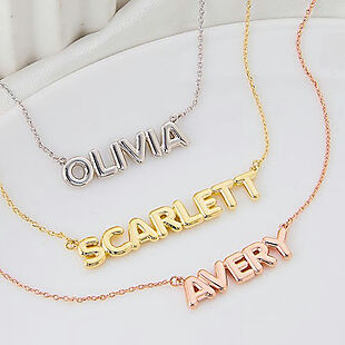 Balloon Letter Name Necklaces $19 Shipped