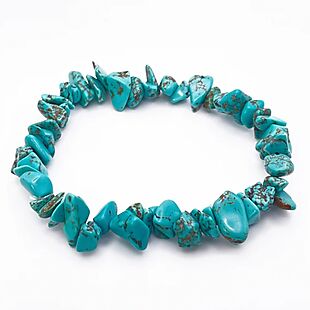 Created Turquoise Stretch Bracelet $11