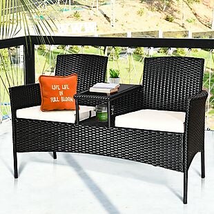 Rattan Patio Loveseat Table $120 Shipped