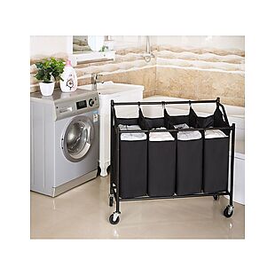 4-Compartment Rolling Hamper $42 Shipped
