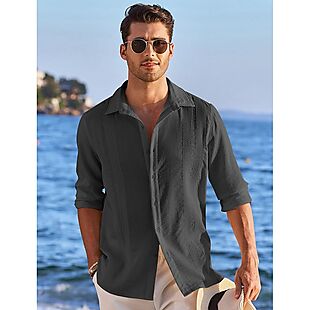 Men's Lightweight Beach Shirt $11