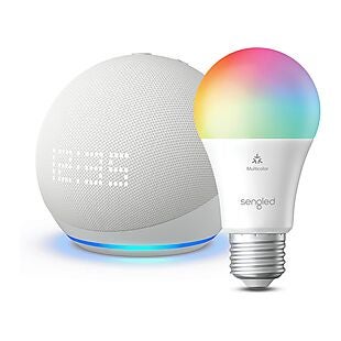 Echo Dot with Clock + Smart Bulb $40