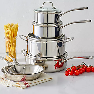 Martha Stewart Stainless Cookware Set $84