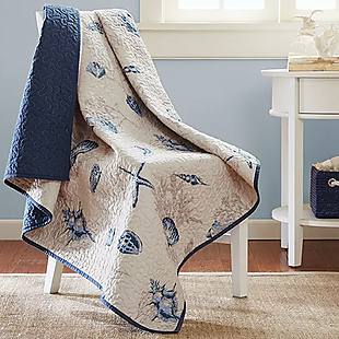 Reversible Bayside Quilted Throw $24