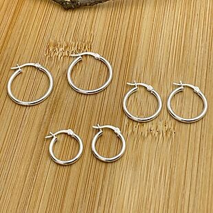 3pk Sterling Silver Hoops $16 Shipped