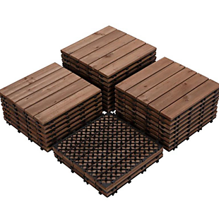 27pk Wood Interlocking Deck Tiles $89
