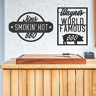 Custom BBQ Wall Sign from $31 Shipped