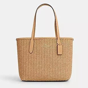 Coach Outlet Straw Tote $103 Shipped