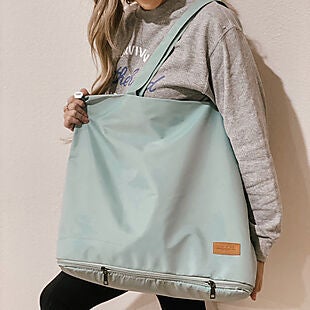 Nylon Tote with Shoe Compartment $26