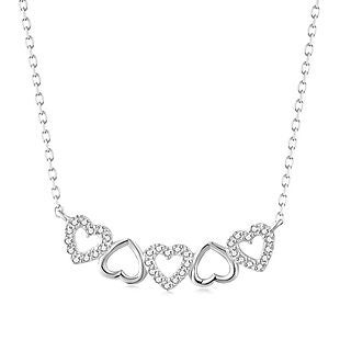 Silver & CZ Heart Necklace $14 Shipped