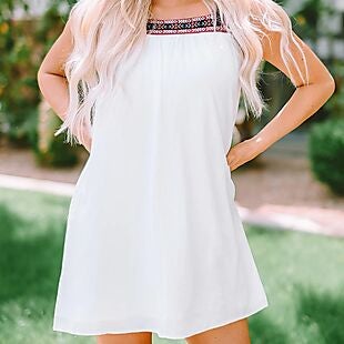 Embroidered Shift Dress $25 Shipped