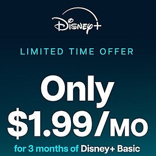 Basic Disney+ Subscription $2 per Month