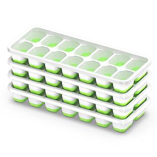 4pk Silicone Ice Cube Trays with Lids $7