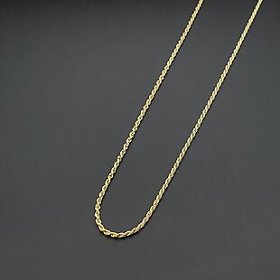 Gold-Plated Rope Chain from $20 Shipped