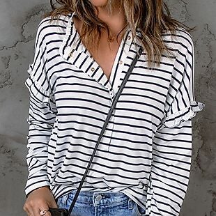 Striped Long-Sleeve Top $22 Shipped