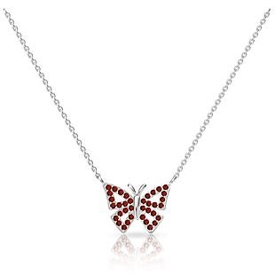 Lab-Created Ruby Butterfly Necklace $13