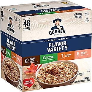 48ct Quaker Instant Oatmeal Packets $14