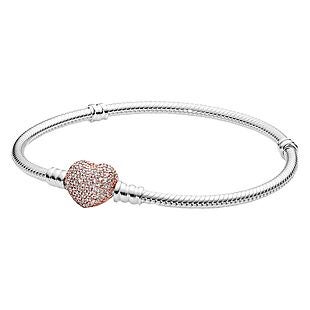 CZ Heart Charm Bracelet $13 Shipped