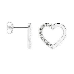 Silver Pave Heart Studs $15 Shipped