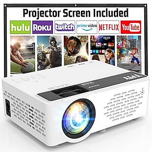 Bluetooth Projector + 80" Screen $56