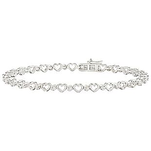 Diamond-Cut Hearts Bracelet $16