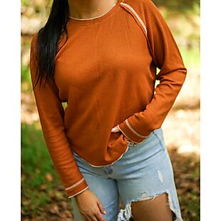 Women's Textured Fall Top $22 Shipped