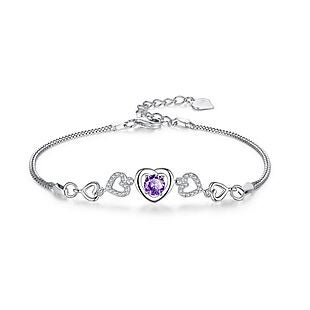 Lab Amethyst Heart Bracelet $10 Shipped