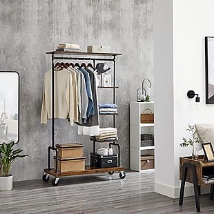 Wheeled Clothing Rack $82 Shipped